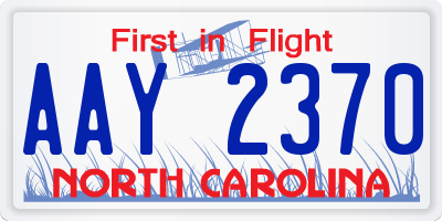 NC license plate AAY2370