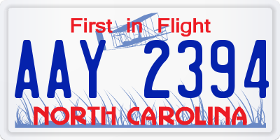 NC license plate AAY2394