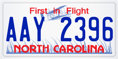 NC license plate AAY2396