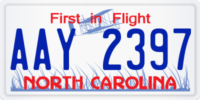 NC license plate AAY2397