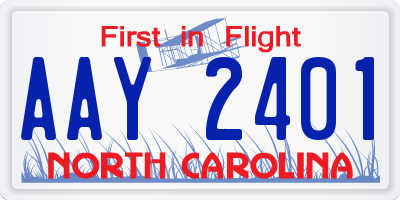 NC license plate AAY2401