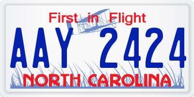 NC license plate AAY2424