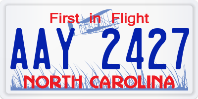 NC license plate AAY2427