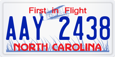 NC license plate AAY2438