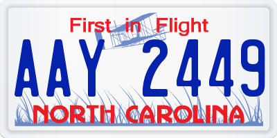NC license plate AAY2449