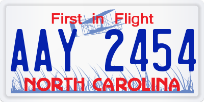 NC license plate AAY2454