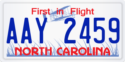 NC license plate AAY2459