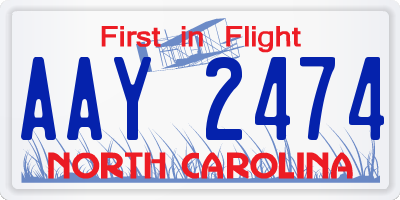 NC license plate AAY2474
