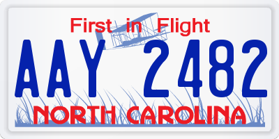 NC license plate AAY2482
