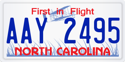 NC license plate AAY2495