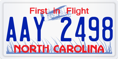 NC license plate AAY2498