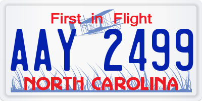 NC license plate AAY2499