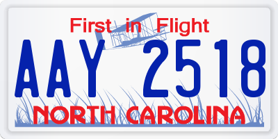NC license plate AAY2518