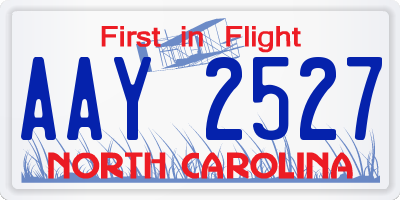 NC license plate AAY2527