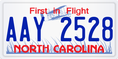 NC license plate AAY2528