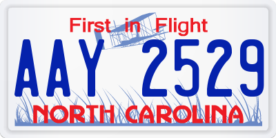NC license plate AAY2529