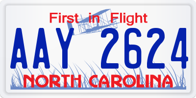 NC license plate AAY2624