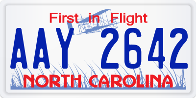 NC license plate AAY2642