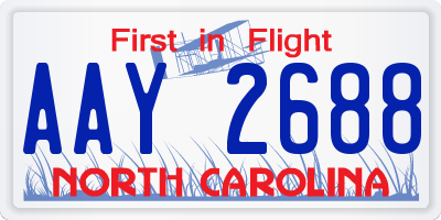 NC license plate AAY2688