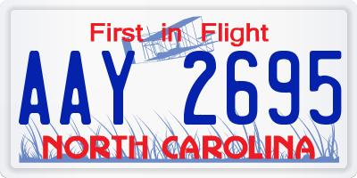 NC license plate AAY2695