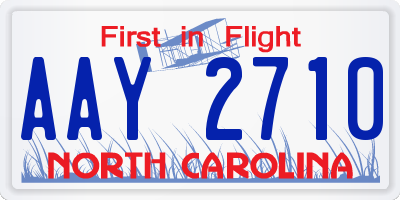 NC license plate AAY2710