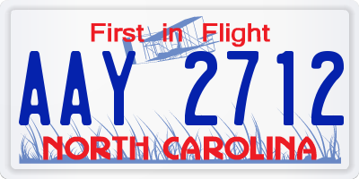 NC license plate AAY2712