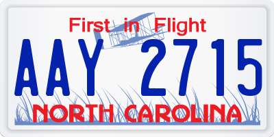 NC license plate AAY2715
