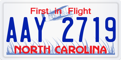 NC license plate AAY2719