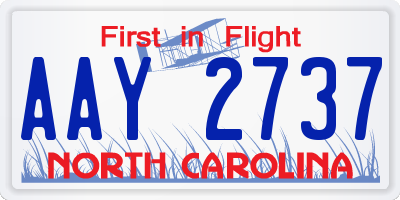 NC license plate AAY2737