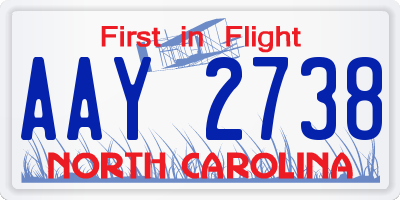 NC license plate AAY2738