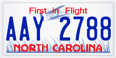 NC license plate AAY2788