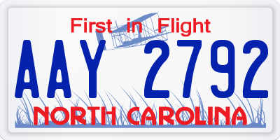 NC license plate AAY2792