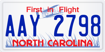 NC license plate AAY2798