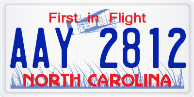 NC license plate AAY2812