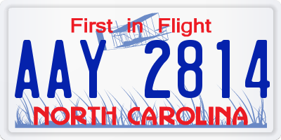 NC license plate AAY2814