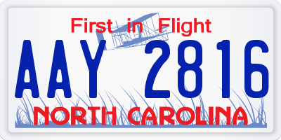 NC license plate AAY2816