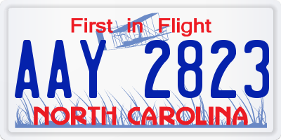 NC license plate AAY2823