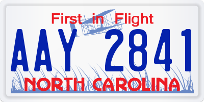 NC license plate AAY2841
