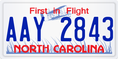 NC license plate AAY2843