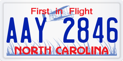 NC license plate AAY2846