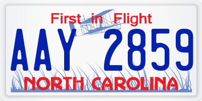 NC license plate AAY2859