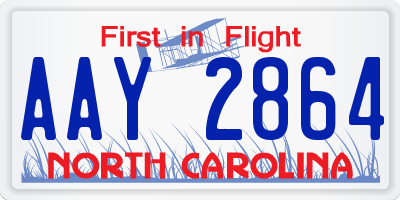NC license plate AAY2864