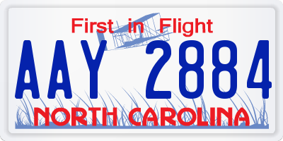 NC license plate AAY2884