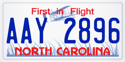 NC license plate AAY2896