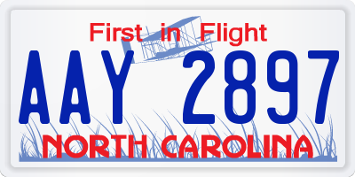 NC license plate AAY2897