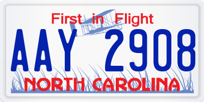 NC license plate AAY2908