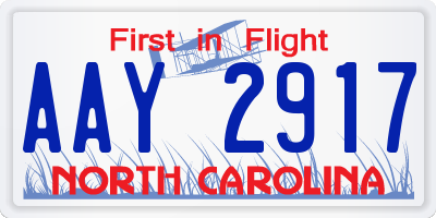 NC license plate AAY2917