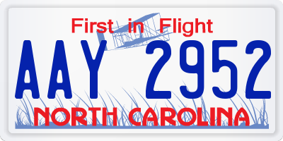 NC license plate AAY2952