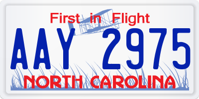 NC license plate AAY2975