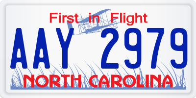 NC license plate AAY2979